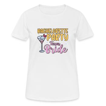 Enterrement de vie de garçon Mariée Célibataire - T-shirt respirant Femme - blanc - Devant - AI Model Female 172 dark (172cm)