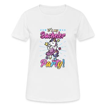 Enterrement de vie de garçon Mariée Célibataire - T-shirt respirant Femme - blanc - Devant - AI Model Female 172 dark (172cm)
