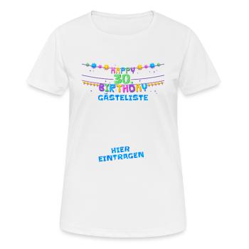 30. Geburtstag Gästeliste Gästebuch - Frauen T-Shirt atmungsaktiv - Weiß - Vorne - AI Model Female 172 dark (172cm)