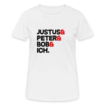 Justus & Peter & Bob & Ich - Frauen T-Shirt atmungsaktiv - Weiß - Vorne - AI Model Female 172 dark (172cm)