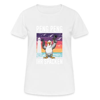 Moin Lübeck Moin Oldenburg Moin Hamburg Rostock - Frauen T-Shirt atmungsaktiv - Weiß - Vorne - AI Model Female 172 dark (172cm)
