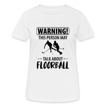 Floorball - Frauen T-Shirt atmungsaktiv - Weiß - Vorne - AI Model Female 172 dark (172cm)