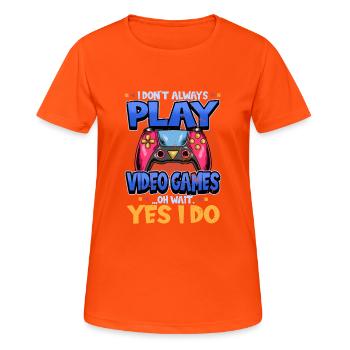 Gamer Videospiele Spurch Gaming Lustig Geschenk - Frauen T-Shirt atmungsaktiv - Neonorange - Vorne - AI Model Female 172 dark (172cm)