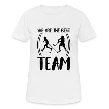 Floorball Unihockey Feldhockey Hallenhockey - Frauen T-Shirt atmungsaktiv - Weiß - Vorne - AI Model Female 172 dark (172cm)