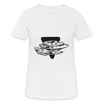 Space Raumschiff - Frauen T-Shirt atmungsaktiv - Weiß - Vorne - AI Model Female 172 dark (172cm)