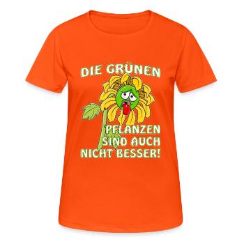 DIE GRÜNEN AUCH NICHT BESSER - Frauen T-Shirt atmungsaktiv - Neonorange - Vorne - AI Model Female 172 dark (172cm)