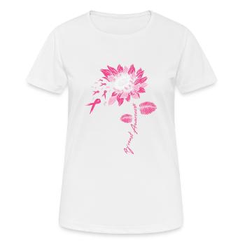Fight Breast Cancer Brustkrebs Blume Geschenk - Frauen T-Shirt atmungsaktiv - Weiß - Vorne - AI Model Female 172 dark (172cm)