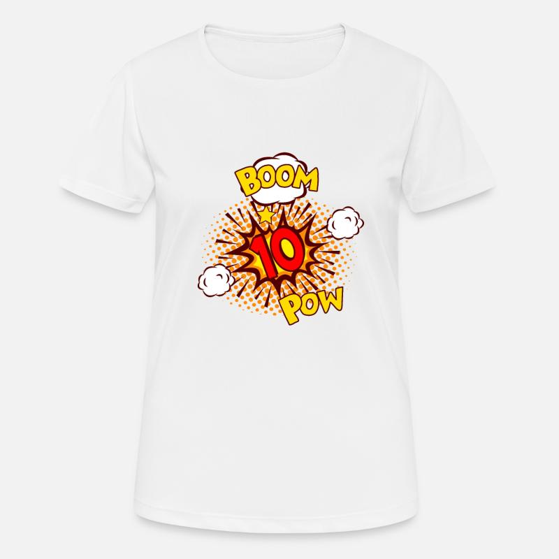 COMIC BIRTHDAY 10 years boy 10 birthday - Women's Breathable T-Shirt - white