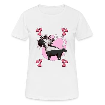Stinktier Skunk Heart Design - T-shirt respirant Femme - blanc - Devant - AI Model Female 172 dark (172cm)