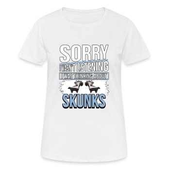 Putois I Ce que thinking About Skunks - T-shirt respirant Femme - blanc - Devant - AI Model Female 172 dark (172cm)