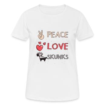 Le putois Love Skunks - T-shirt respirant Femme - blanc - Devant - AI Model Female 172 dark (172cm)