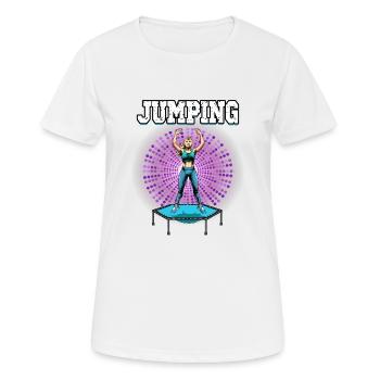 Jumping Trampolin Trendsport Fitness Damen Sport - Frauen T-Shirt atmungsaktiv - Weiß - Vorne - AI Model Female 172 dark (172cm)