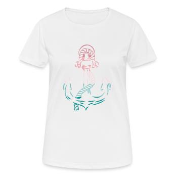 Ancre mer mer - T-shirt respirant Femme - blanc - Devant - AI Model Female 172 dark (172cm)