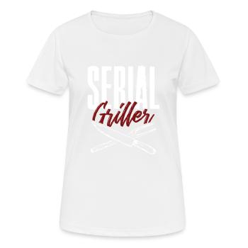 serial griller - Women's Breathable T-Shirt - white - Front - AI Model Female 172 dark (172cm)