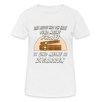 CIGAR AND WHISKEY - Frauen T-Shirt atmungsaktiv - Weiß - Vorne - AI Model Female 172 dark (172cm)