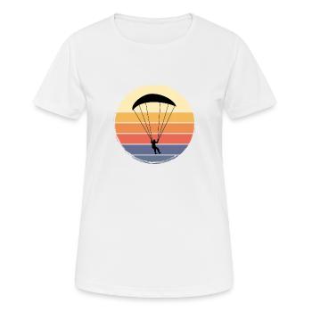 Paragleiten Gleitschirmfliegen Gleitsegeln Pilot - Frauen T-Shirt atmungsaktiv - Weiß - Vorne - AI Model Female 172 dark (172cm)