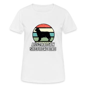 Australian Shepherd Dad I Retro Australian - T-shirt respirant Femme - blanc - Devant - AI Model Female 172 dark (172cm)