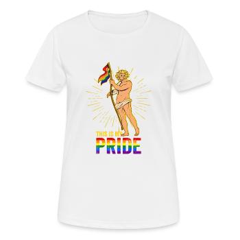 Stolz Homosexuell Mann Flagge Homosexuell - Frauen T-Shirt atmungsaktiv - Weiß - Vorne - AI Model Female 172 dark (172cm)