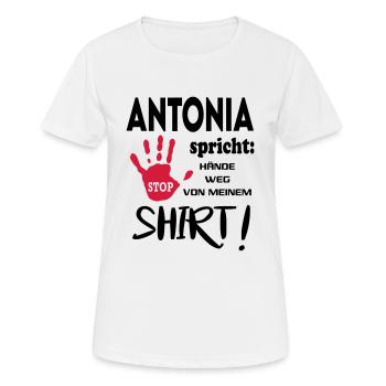 Name Geburtstag Geschenkidee ANTONIA - Frauen T-Shirt atmungsaktiv - Weiß - Vorne - AI Model Female 172 dark (172cm)