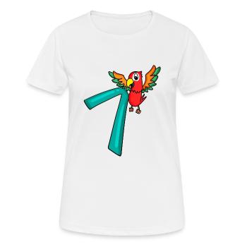 7th Birthday Parrot - 7 years old gift - Women's Breathable T-Shirt - white - Front - AI Model Female 172 dark (172cm)