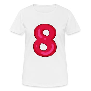 Nummer 8 - Zahl 8 - Frauen T-Shirt atmungsaktiv - Weiß - Vorne - AI Model Female 172 dark (172cm)
