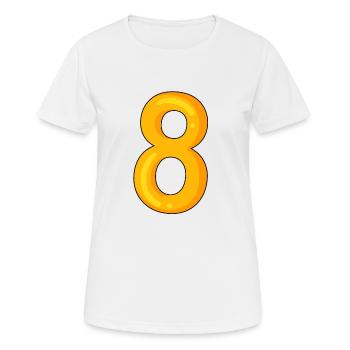 Number 8 - Number 8 - Women's Breathable T-Shirt - white - Front - AI Model Female 172 dark (172cm)