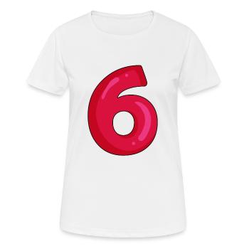 6 - Frauen T-Shirt atmungsaktiv - Weiß - Vorne - AI Model Female 172 dark (172cm)