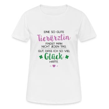 Ich hatte Glück Tierärztin Geschenk Spruch - Frauen T-Shirt atmungsaktiv - Weiß - Vorne - AI Model Female 172 dark (172cm)