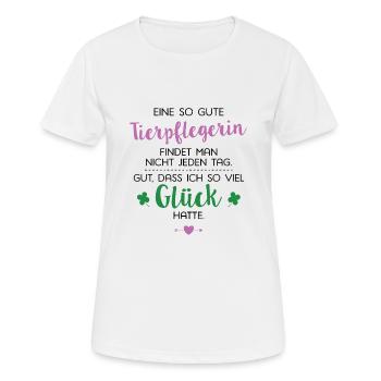 Ich hatte Glück Tierpflegerin Geschenk Spruch - Frauen T-Shirt atmungsaktiv - Weiß - Vorne - AI Model Female 172 dark (172cm)