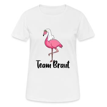 Flamingo Team Braut Brautschleier - Frauen T-Shirt atmungsaktiv - Weiß - Vorne - AI Model Female 172 dark (172cm)