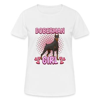 Dobermann Doberman Girl - T-shirt respirant Femme - blanc - Devant - AI Model Female 172 dark (172cm)