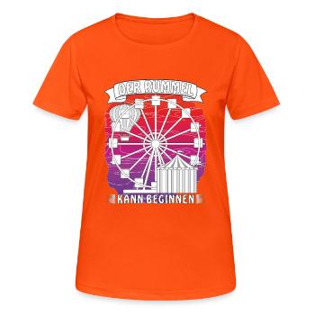 Schausteller Kirmes Riesenrad - Frauen T-Shirt atmungsaktiv - Neonorange - Vorne - AI Model Female 172 dark (172cm)