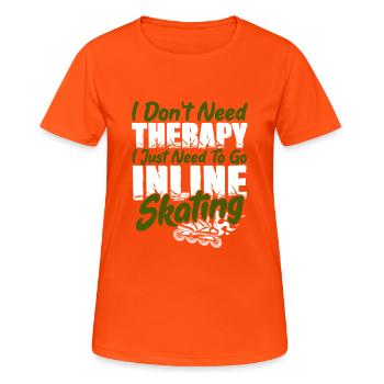 therapie inline skating - T-shirt respirant Femme - orange néon - Devant - AI Model Female 172 dark (172cm)