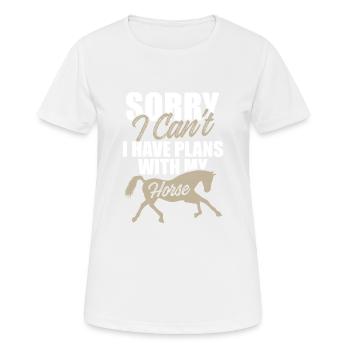 pläne pferde - Frauen T-Shirt atmungsaktiv - Weiß - Vorne - AI Model Female 172 dark (172cm)