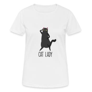 Cat Mom Meow Sweater Cat Lady Cats Lady - Women's Breathable T-Shirt - white - Front - AI Model Female 172 dark (172cm)