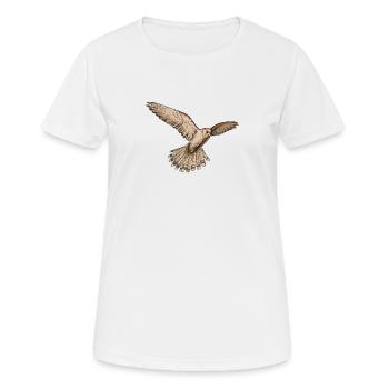 Fauconnier de la tour I de l’oiseau de proie chasse au croquant motif pour fauconnier - T-shirt respirant Femme - blanc - Devant - AI Model Female 172 dark (172cm)