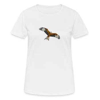 Rotmilan I Greifvogel Chasse au croquant motif pour fauconnier - T-shirt respirant Femme - blanc - Devant - AI Model Female 172 dark (172cm)