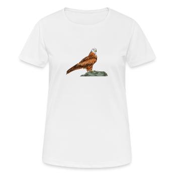 Rotmilan I Greifvogel Chasse au croquant motif pour fauconnier - T-shirt respirant Femme - blanc - Devant - AI Model Female 172 dark (172cm)