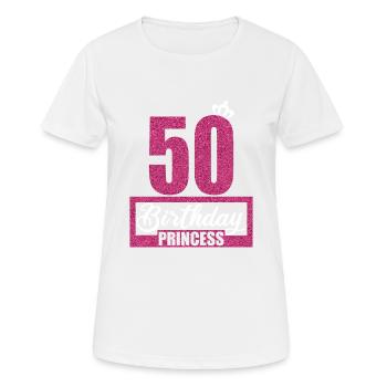 50e anniversaire 50 ans 50 anniversaire des 50 ans - T-shirt respirant Femme - blanc - Devant - AI Model Female 172 dark (172cm)