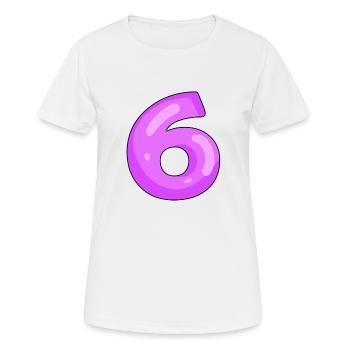 6 Lila - T-shirt respirant Femme - blanc - Devant - AI Model Female 172 dark (172cm)