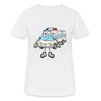 Ambulance ambulancier - T-shirt respirant Femme - blanc - Devant - AI Model Female 172 dark (172cm)