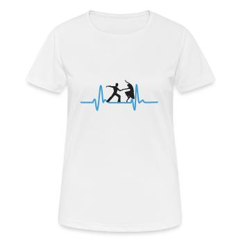 Gesellschaftstanz Liebhaber Lifeline - Frauen T-Shirt atmungsaktiv - Weiß - Vorne - AI Model Female 172 dark (172cm)