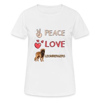 Leonberger Peace Love Leonbergers - Women's Breathable T-Shirt - white - Front - AI Model Female 172 dark (172cm)