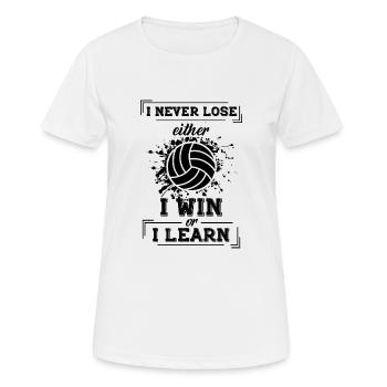 Volleyball Trainieren Spruch, Volleyball Geschenk - Frauen T-Shirt atmungsaktiv - Weiß - Vorne - AI Model Female 172 dark (172cm)