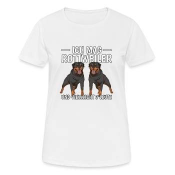 Rottweiler Ich mag Rottweiler - Frauen T-Shirt atmungsaktiv - Weiß - Vorne - AI Model Female 172 dark (172cm)