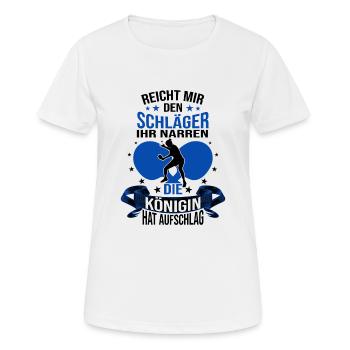 Tischtennis Spieler Spruch, Tischtennis Geschenk - Frauen T-Shirt atmungsaktiv - Weiß - Vorne - AI Model Female 172 dark (172cm)