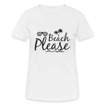 été mer vacances d’été palmiers océan vacances - T-shirt respirant Femme - blanc - Devant - AI Model Female 172 dark (172cm)