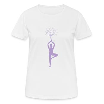 Yoga - T-shirt respirant Femme - blanc - Devant - AI Model Female 172 dark (172cm)