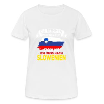 Die Stimmen in meinem Kopf sagen mir ich muss nach - Frauen T-Shirt atmungsaktiv - Weiß - Vorne - AI Model Female 172 dark (172cm)