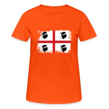 Sardinia Sardegna Flag Sardinia - Women's Breathable T-Shirt - neon orange - Front - AI Model Female 172 dark (172cm)